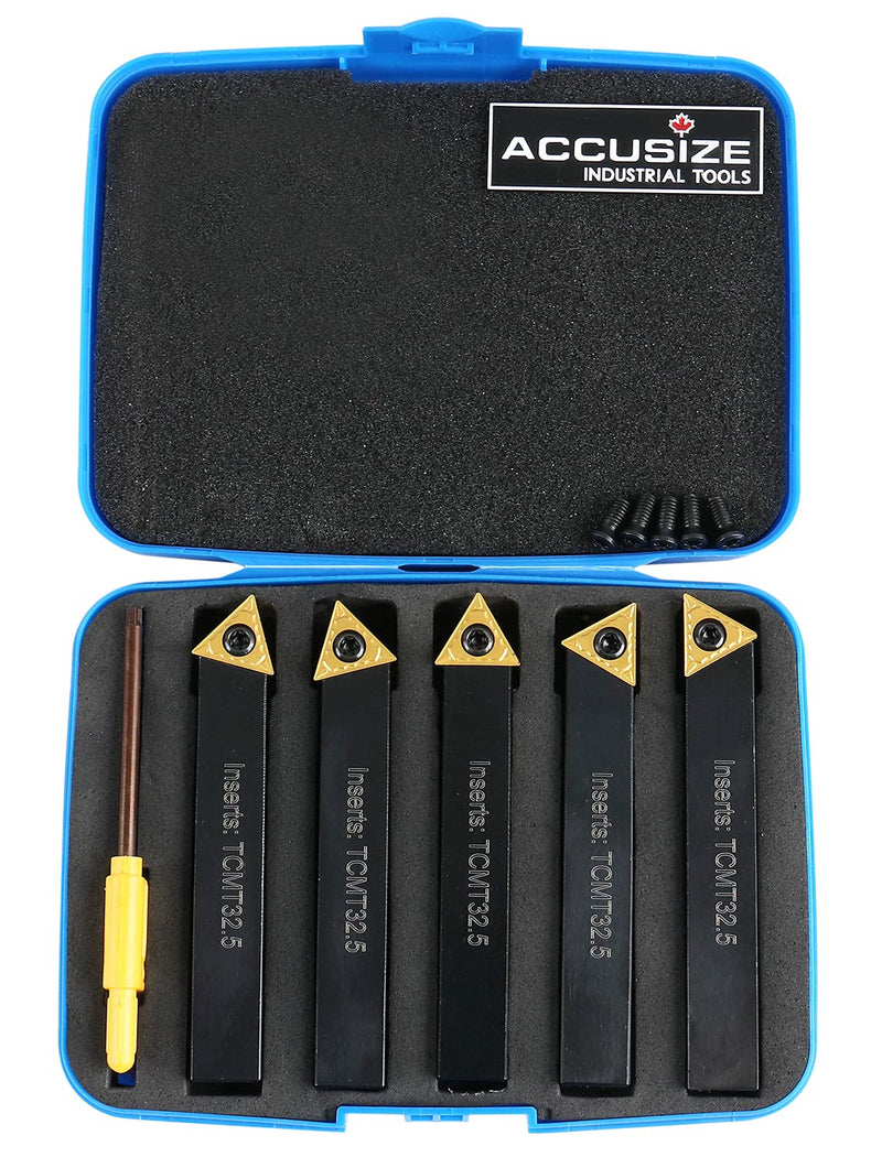 Accusize Industrial Tools 1/2'' 5 Pc Indexable Turning Tool Set, 2380-5082 1/2"