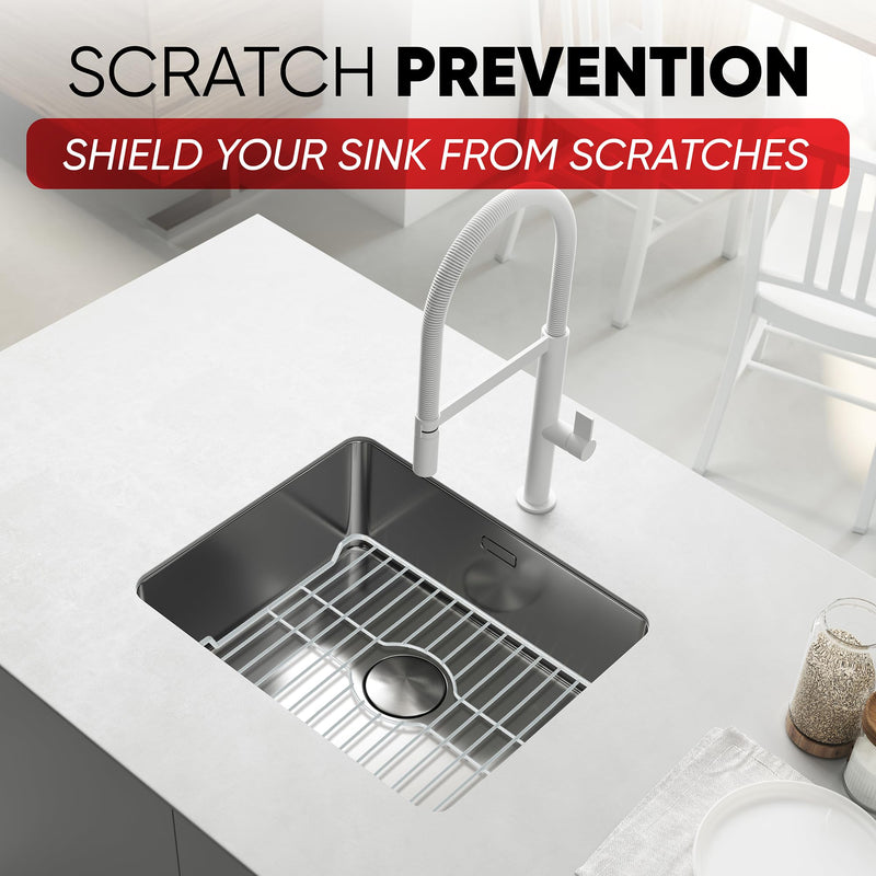 Better Houseware Sink Protector Prevents Scratches Sink Rack for Bottom of Sink White Sink Mat Sink Protectors for Kitchen Sink Metal 16x12.3x1 16 x 12.3 x 1