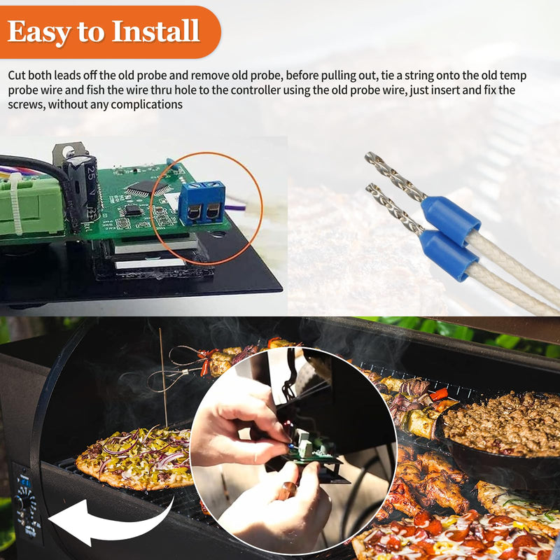 RTD Temperature Probe Sensor Grill Replacement Parts for Traeger Digital Thermostat, Digital Thermostat RTD Temperature Sensor Probe (RTD Temperature Probe Sensor Grill) RTD Temperature Probe Sensor Grill
