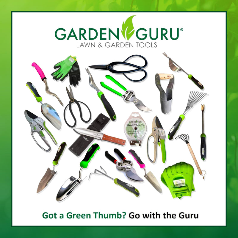 Garden Guru Steel Dibber Planter Tool for Planting Seeds & Bulbs - High Carbon Steel & Comfortable Wood Carved Handle - for Consistent Planting Flowers Tulips, Daffodils, Dahlias 1 Pack