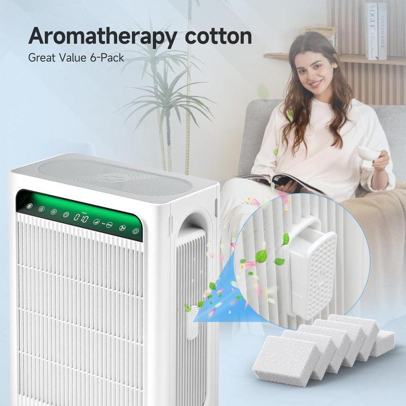2 Packs Upgraded APH4000 Replacement Filter Compatible with KNKA APH4000 Air Purifier, 2-in-1 Main Filters and Activated Carbon Filter with Extra 6 Aroma Pads 2 Packs