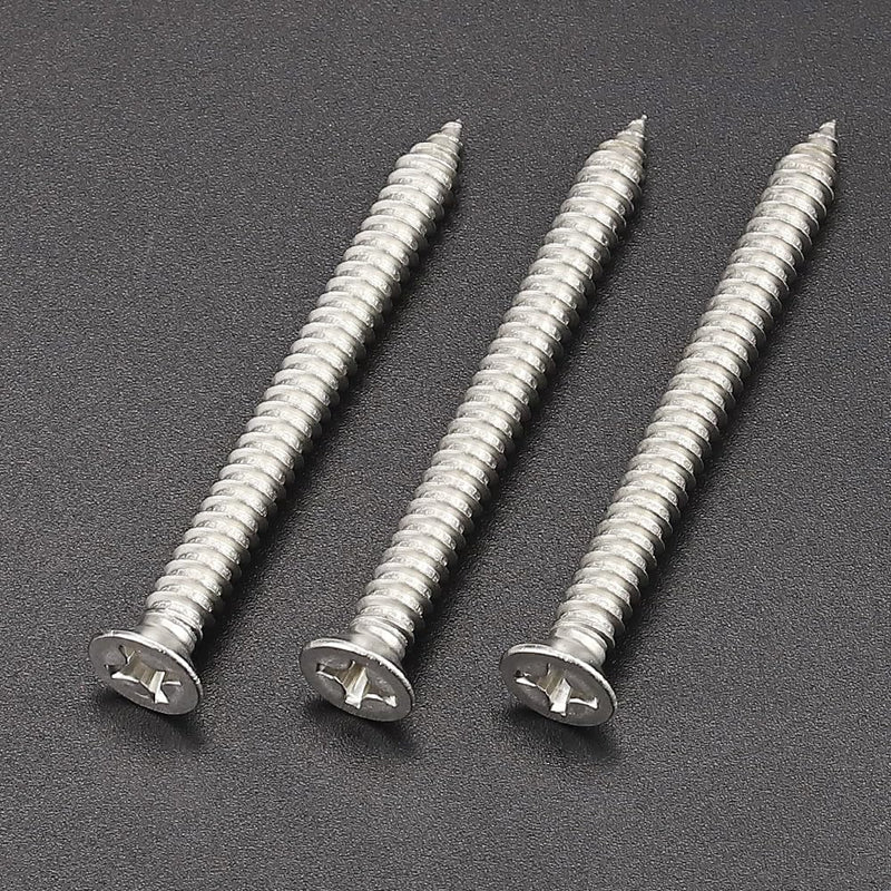 #10 x 2-1/2" (30 pcs) Stainless Flat Head Phillips Drive Sheet Metal Tek Screws, 304 (18-8) Stainless Steel Screw for Wood, Countersunk Head Wood Screw, Self Tapping Screws #10 x 2-1/2" 30
