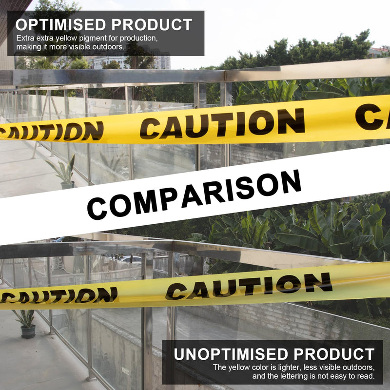 Yellow Caution Tape Roll, CARGEN Crime Scene Barricade Safety Warning Tapes for Bloody, Spy, Caution Birthday, Crime Scene Props or Yellow Funny Halloween Party Decor Decorations, 3 Inch x 328 Feet 328FT