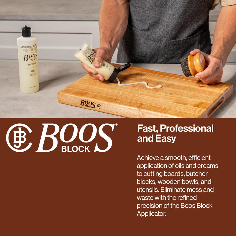 John Boos 3 Piece Maintenance Set with Mystery Oil, Board Cream, and Applicator Care Set + Applicator Beechwood