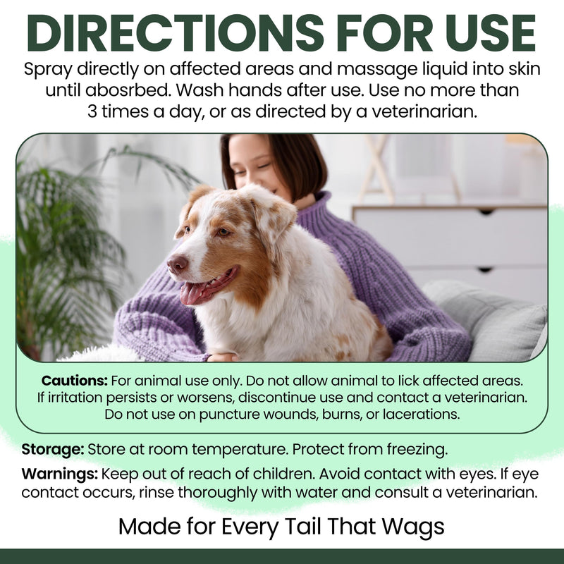 Hydrocortisone Spray for Dogs - Hot Spot Treatment & Itch Relief, 4 oz with Pramoxine - Soothes Dry Itchy Skin, Allergies, Dermatitis, Flea Bites, Aloe Infused, Made in USA - Chew + Heal Labs 4oz