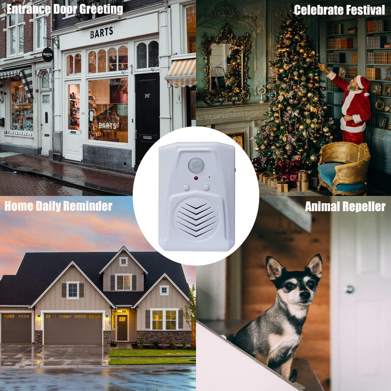 PIR Motion Sensor Activated Sound Player Speaker with USB Cable, Download Your own MP3 Audio Files to Play Speech, Music or Sound Effects (White) White