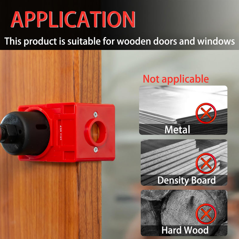 (5 Sets) RKK Door Lock Installation Kit, Door Lock Carbon Steel Hole Saw Set for Wooden Doors with Guide Template (5 Sets) 5 Sets