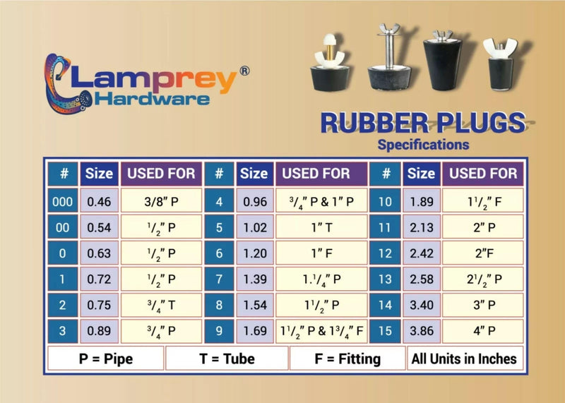 Tapered Winter Blow Thru Expansion Plug, 1.25-1.50 Inches, #7-10, with Schrader Valve - LHBP710 (2) 2
