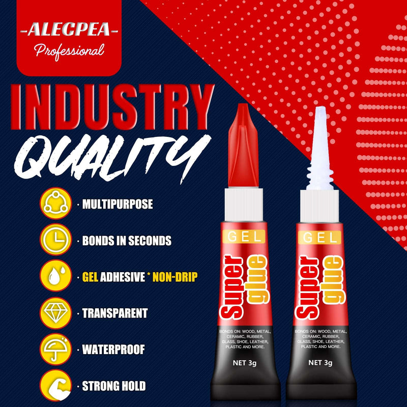 3 Gram (Pack of 12) Single use Super Glue Gel, Super Fast, Thick & Strong Adhesive Superglue, Cyanoacrylate Glue for Hard Plastics, DIY Craft, Ceramics, Frame, Leather, Metal Etc Pack of 12