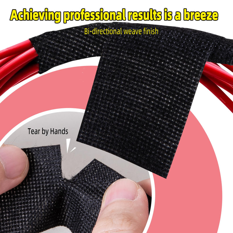 Wire Harness Tape - 2Pack High Temp Wiring Harness Self-Adhesive Auto Electrical Cable Fixed Tape Noise Damping Protection Insulation Tape - 3/4 Inch Wide 100 Feet Long Total 3/4inch*2pack