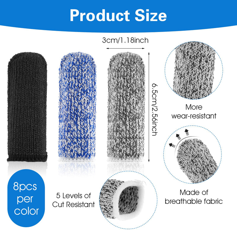 Ouligay 24Pcs Finger Cots Cut Resistant Finger Protectors Thumb Protector Finger Gloves Finger Sleeve Protectors for Garden, Kitchen, Work, Sculpture