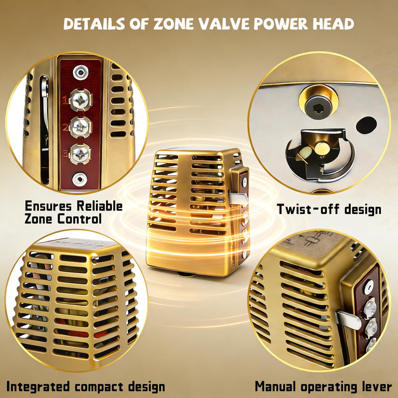 555-050RP Zone Valve Power Head Compatible with Taco 556/570 Series Zone Valves, Zone Valve 24V Actuator Compatible with Gold Series Taco Zone Valves in 1/2" - 1 1/4" sweat connections.