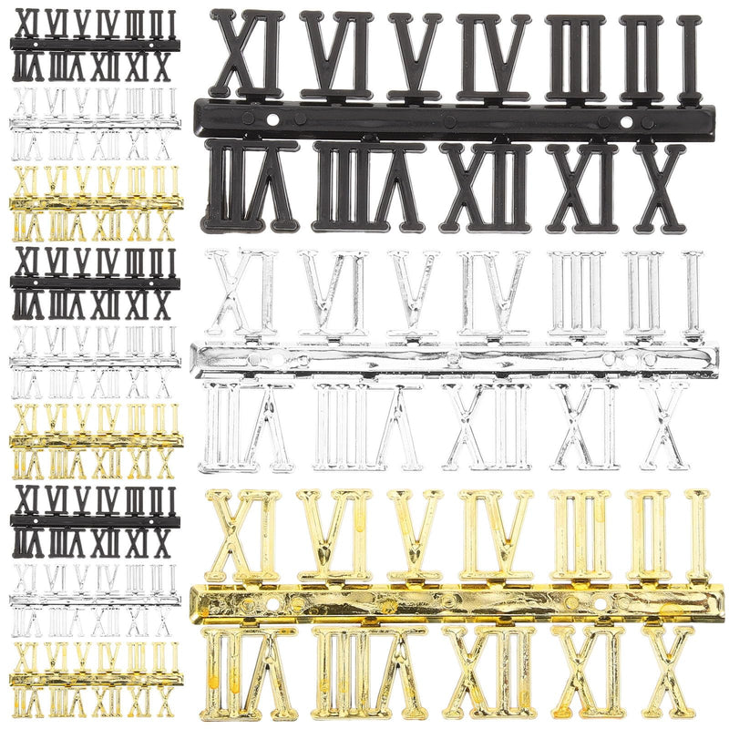 DIY Clock Numbers Kit: Roman & Arabic Numerals, 12 pcs, Modern Style, Unisex, All Seasons, Craft Clock Making Kit