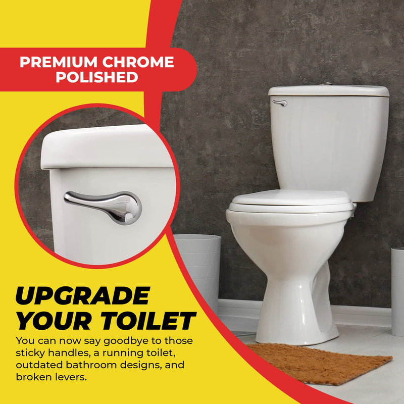 Qualihome Front Mount Chrome Toilet Handle Replacement Kit with 2 Inch Universal Toilet Flapper Replacement Kit and Stainless Steel Toilet Flapper Chain