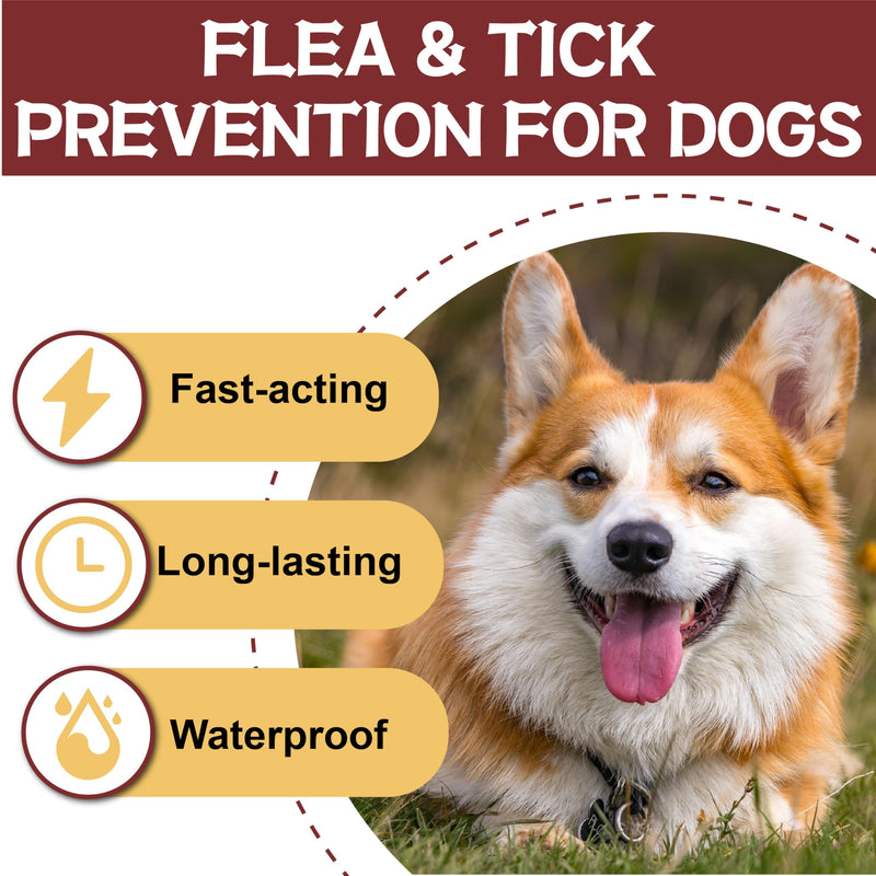 Flea and Tick Prevention for Dogs, Flea and Tick Treatment for Extra Large Dog, Flea & Tick Control, 89-132 Pounds, 6 Doses extra large dog-6 Doses