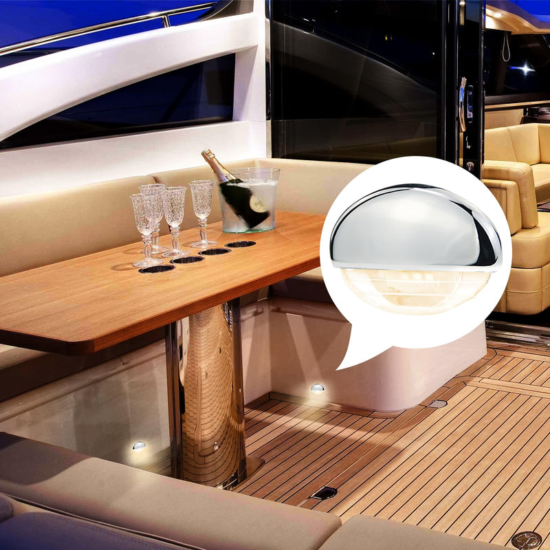 4PCS Boat Courtesy Lights Led,Interior Boat Lights,RV Step Light,Stair,Cabin Deck,Waterproof IP67,for Pontoon Boats,12V DC（Warm White）