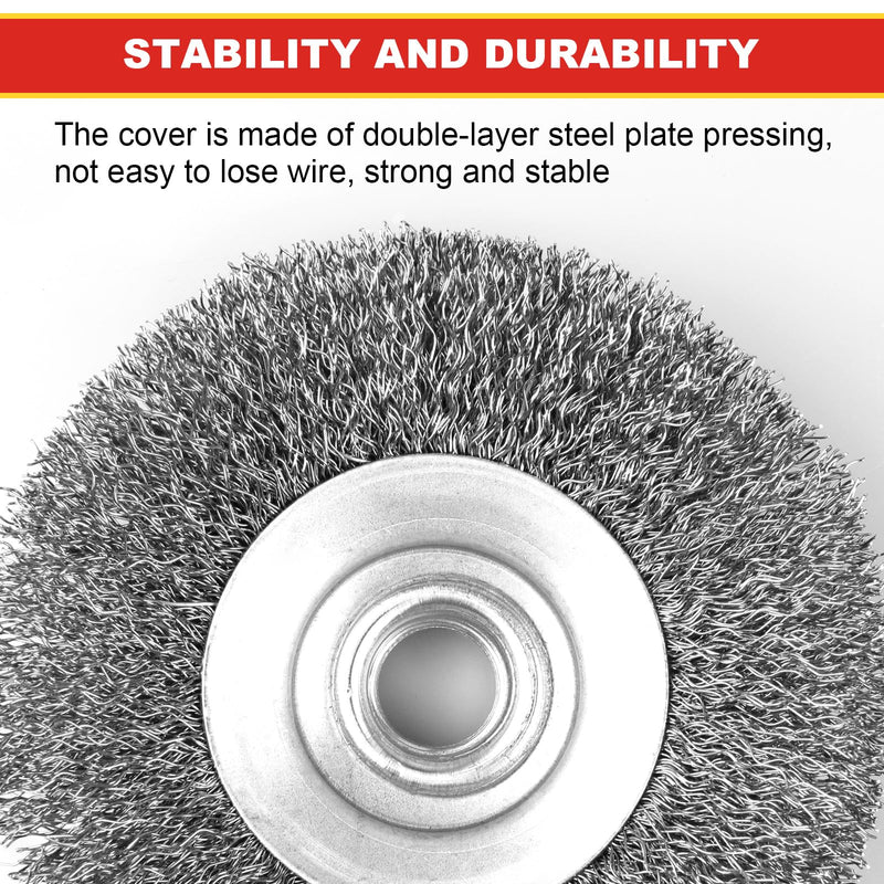 2 Pack 4 Inch Coarse Crimped Wire Wheel for 4 1/2 Angle Grinder,5/8 Inch-11 Threaded Arbor,0.014 Inch Carbon Steel Wire,Wire Brush for Rust,Corrosion,Paint Removal (2 Pack 4 Inch) 2 Pack 4 Inch