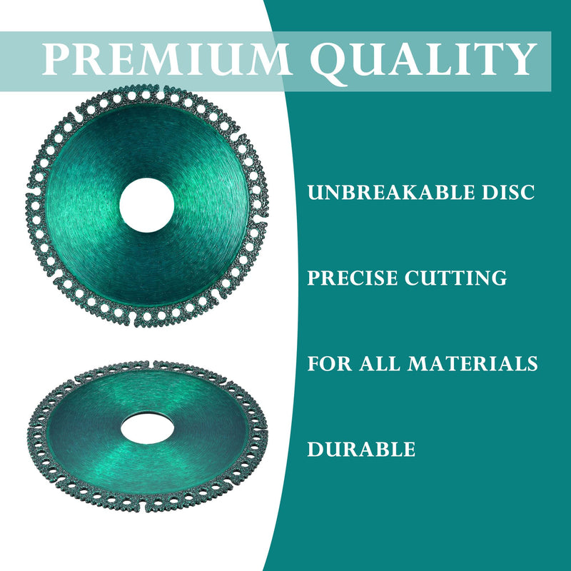 Mornajina ‎5 Packs 4 Inch Indestructible disc for Grinder, Indestructible Disc 2.2 for Angle Grinder 7/8" (Model 100/115/125), Cutting Discs for Smooth Cutting, Chamfering, Grinding of All Materials Green 4 Inch 5.0