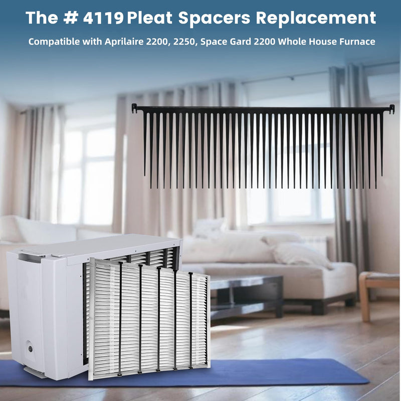 6 Pack #4119 Pleat Spacers Replacement Compatible with Aprilaire 2200, 2250, Space Gard 2200 Whole House Furnace, 4119 Fresh Air Ventilation Furnace Filters