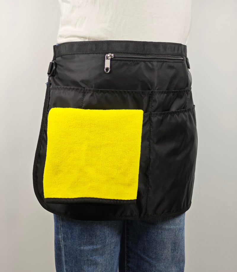 Waterproof Cleaning Apron with 7 Pockets, Cleaning Supplies for Housekeeping, Lightweight and Durable Maid Apron Black 1