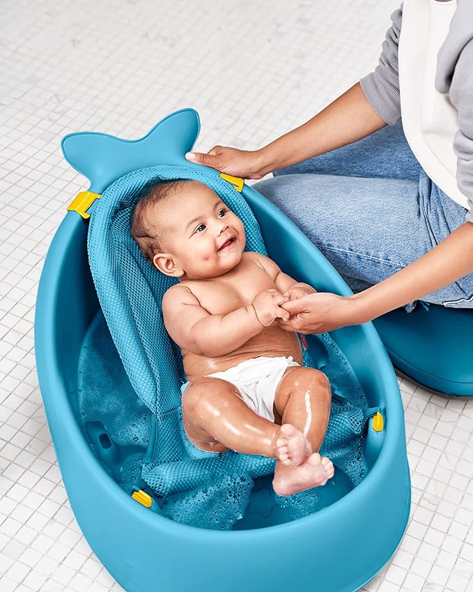 SKIP HOP Whale Baby Bath, Whale Bathtub, Can Be Used by Newborns, Spacious, Winter, Warm, Warm Bath [Genuine Japanese Product] Light Blue, 1 Piece (x 1) BCSH235465 - NewNest Australia