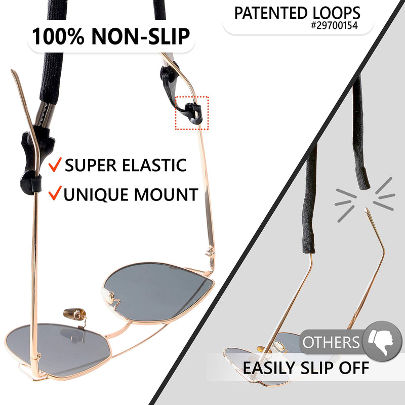 SIGONNA Eye Glasses String Holder Strap - Eyeglass Straps Cords for Men Women - Eyeglass Holders Around Neck - Sunglasses String Chain Lanyard Retainer Black