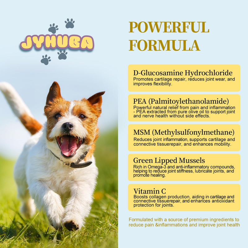 Pet Pain Relief for Dogs & Cats – Natural Joint Supplement with Pea, Glucosamine, MSM, Green Lipped Mussels – Promotes Mobility, Reduces Inflammation & Pain – Made in USA 2.5oz (72g)