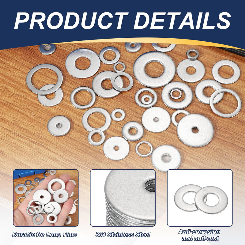 PATIKIL M10 x 40mm Metal Screw Washers Set, 36Pcs 304 Stainless Steel Flat Washers for Screws Bolts Factories Home Outdoor Projects 36