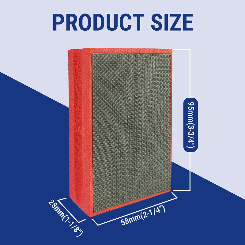Diamond Hand Polishing Pad Diamond Sanding Block Foam Backed Diamond Sponge Sanding Pads for Wet or Dry Grinding polishing for Granite Marble Stone Tile Glass Ceramic (4, 200# Square) 4
