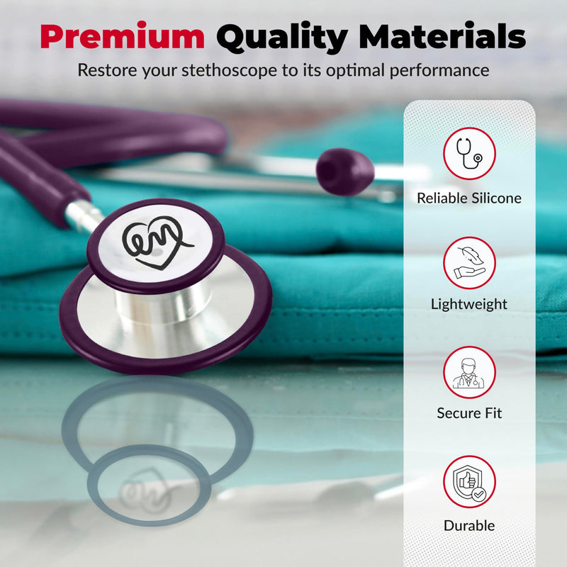 Stethoscope Replacement Part Kit for Littman Stethoscope Classic 3, Cardiology 3 & Cardiology 4 - Fits Classic III, Cardiology III & IV (Plum) Plum