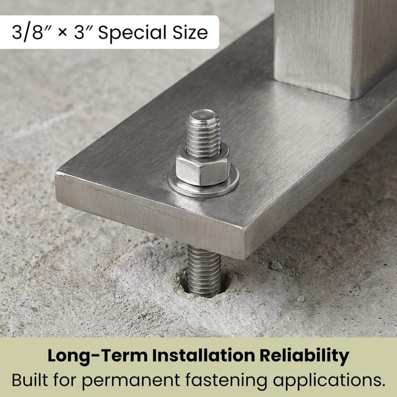 3/8″ x 3″ Plated Steel Wedge Anchors – 50-Pack – Concrete/Brick/Block Heavy-Duty Expansion Bolts w/Nut & Washer – Contractor Grade Structural Fasteners