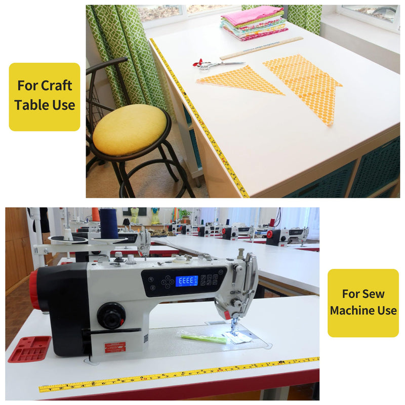 2 Packs Steel Self-Adhesive Measuring Tape, Right to Left Reading 200cm or 78-Inch Imperial and Metric Ruler Tape, 1/2-Inch Peel and Stick Tape Measure for Woodworking, Saw, Drafting Table, Yellow 200cm or 78Inch