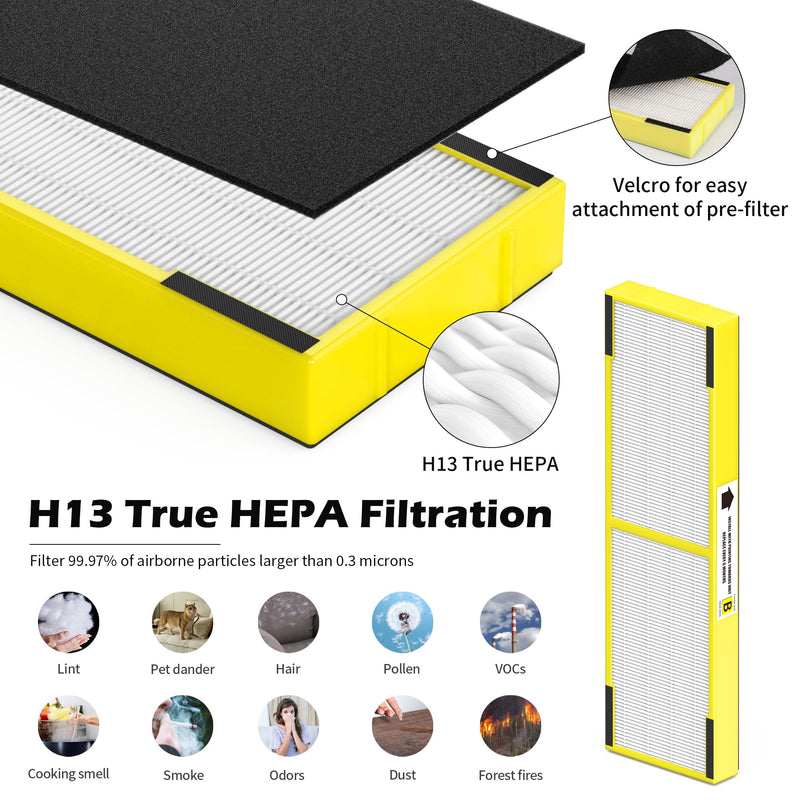 3 pack FLT4825 Filter B Replacement ＆ LB4000 Compatible with G-Guardian Filter B Purifier AC4825 AC4825E AC4300 AC4800 AC4900 AC4850, 3 HEPA Filters + 9 Carbon filters+ 1 lb4000 uv light bulb Pure 3HEPA+9Carbon+1 LB4000 uv bulb