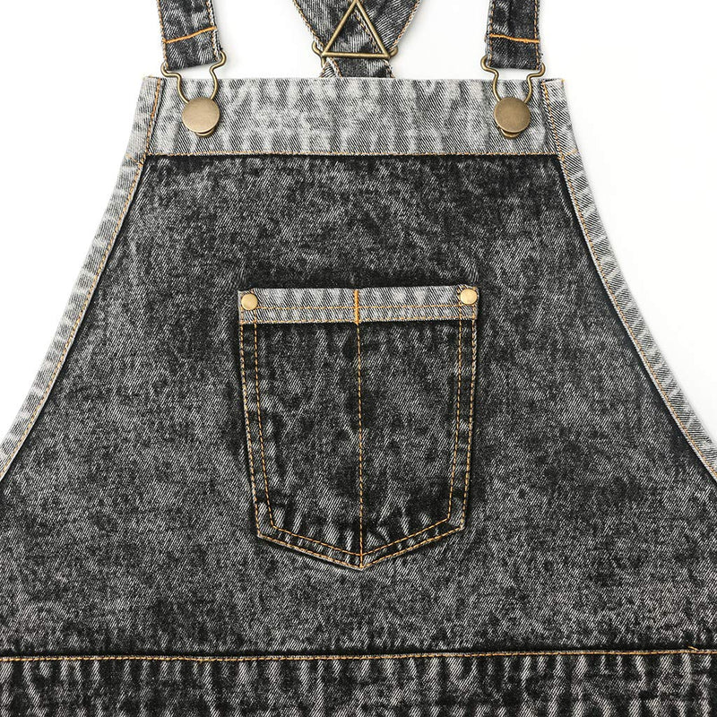 Jeanerlor - Cotton Denim Work Men's Tool Teacher Apron with 7 Tool Pockets for Barber Woodworking Plus Size Adjustable Up to XXXL(Black) Large Black