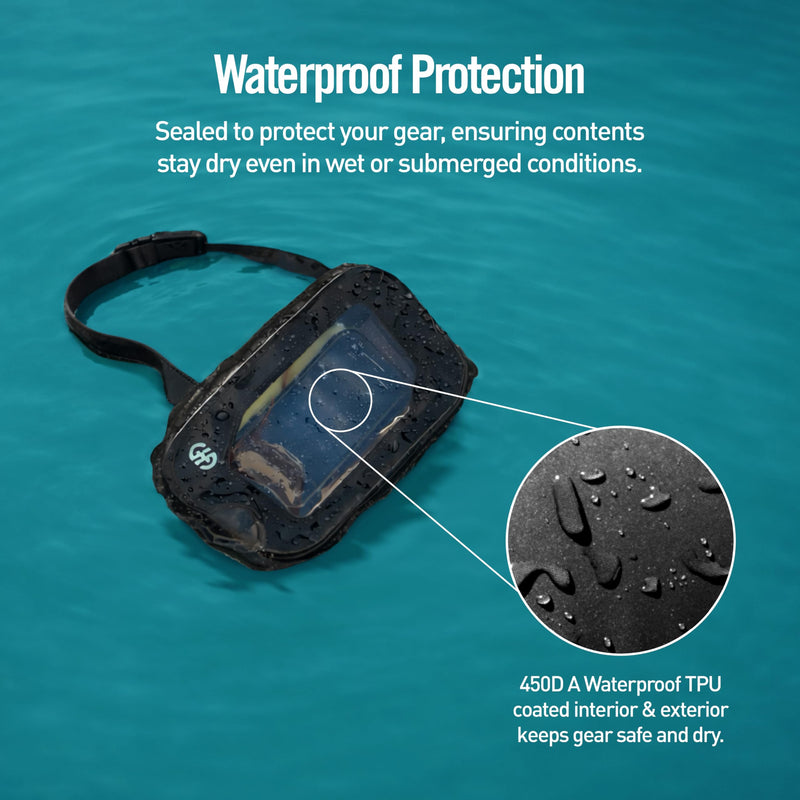 Seeker Collection Dry Hip Pack Waterproof Hip Pack IP67 3L Dry Bag Waist Pouch with Touchscreen Window Adjustable Strap for Boating Kayaking Fishing Travel