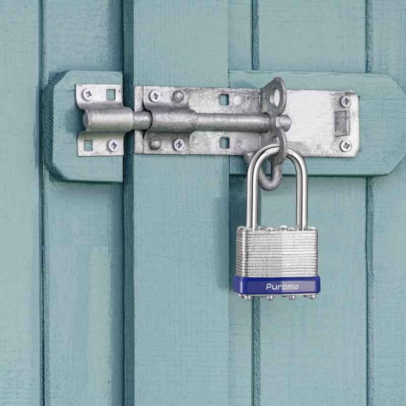 Puroma Lock 6 Pack Padlocks, 2” Long Shackle Heavy-Duty Locks with 2 Keys, 40mm Hardened Steel Keyed Alike Padlocks for Sheds, Gates, Fences, Toolbox, Outdoor and Indoor Use（Silver）