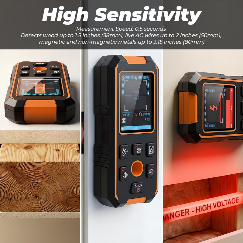 Stud Finder Wall Scanner, 3 in 1 Magnetic/Non-Magnetic Stud Finder Tool, Electronic Wall Wood Metal Stud Detector Locator with LCD Display & Audio Alarm, Upgraded Sensor for AC Wire Joist Pipe