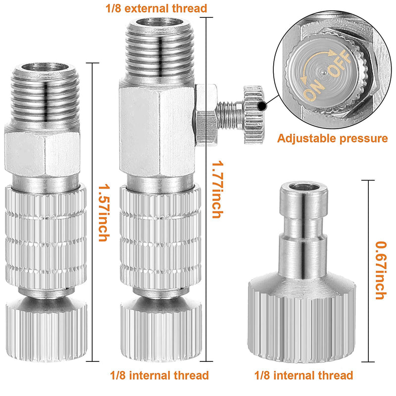 14 Pieces Airbrush Adapter Set Airbrush Quick Release Coupling Disconnect Adapter Kit Airbrush Quick Release Disconnect Fitting Connector Set Female Connectors for Air Compressor and Airbrush Hose