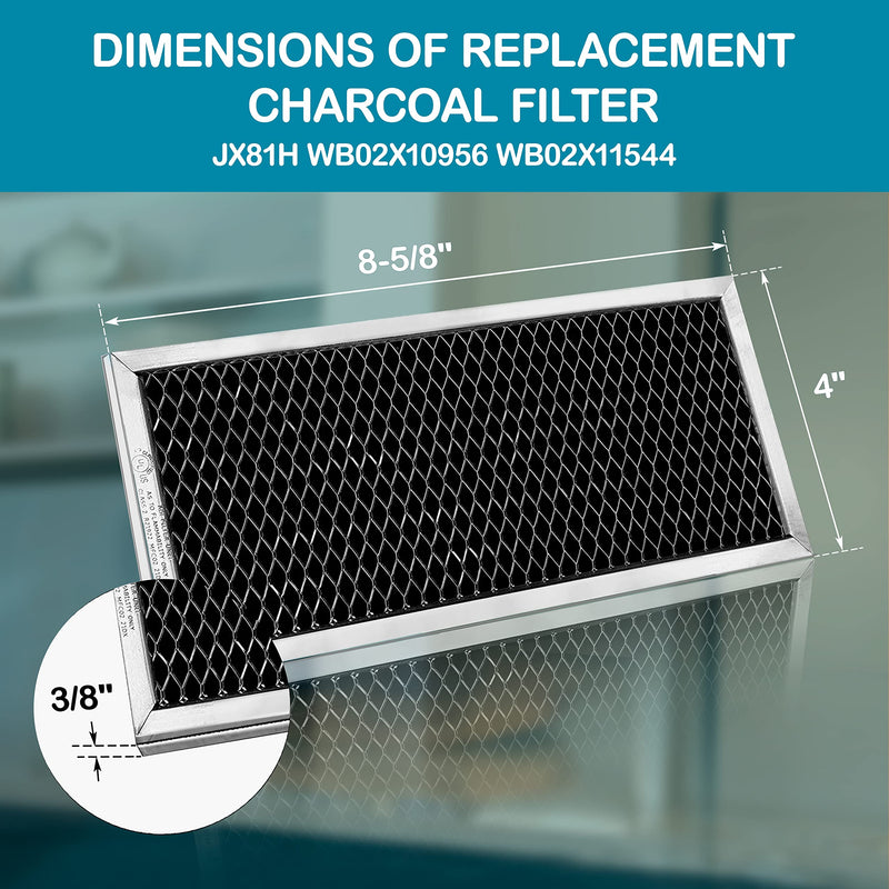GE JX81H, WB02X10956, WB02X11544, WB2X10956 Microwave Recirculating Charcoal Filter Compatible with GE (2-Pack) 2