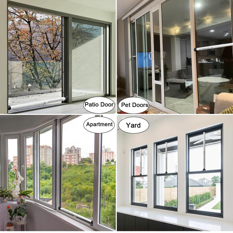 Sliding Door Security Bar，17.5-50 inch Adjustable Patio Door Security bar, Heavy Duty Window Security Bars Inside for Sliding Glass Door Home Apartment Bedroom(White) White