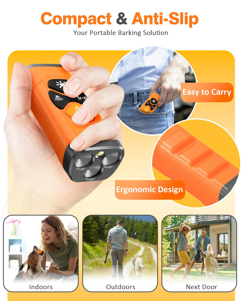 Dog Bark Deterrent Devices | Stop Your & Neighbor’s Dog Barking | 3X Ultrasonic & 23ft Range Anti Barking Device | Dog Behavior Correction Training Indoor Outdoor