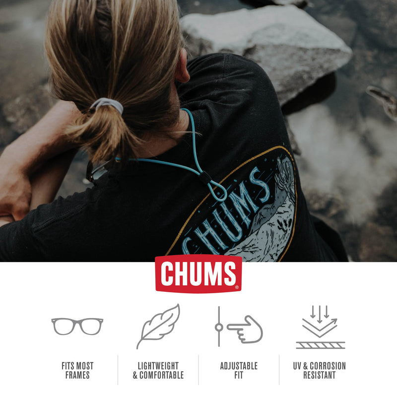 Chums Slim Retainer - Adjustable Eyewear Keeper - Thin Silicone Safety Eyewear Retainer for Women & Men Black