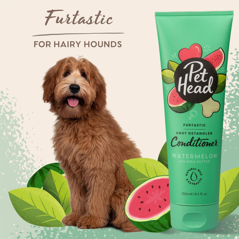 Pet Head Furtastic Dog Conditioner | Watermelon Scent | Dog Conditioner for Smelly Dogs | Knot Detangler | Care for Long Tangly Curls & Coats | Gentle Formula for Puppies | Made in USA | 8.4 fl. oz. - PawsPlanet Australia
