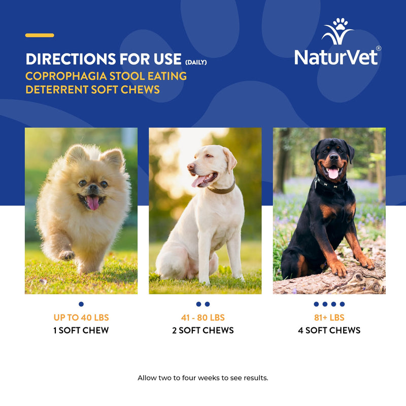 NaturVet – Coprophagia Stool Eating Deterrent Plus Breath Aid – Deters Dogs from Consuming Stool – Enhanced with Breath Freshener, Enzymes & Probiotics – 70 Soft Chews - PawsPlanet Australia