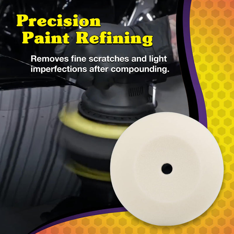 Wizards Foam Polish Buffing Pad - Velcro Backed, Medium Cutting Foam Pad for Car Detailing - ‎No Splatter High Density Foam for Auto Detailing Supplies - 8½" x 1¼" Foam Polish Buff Pad