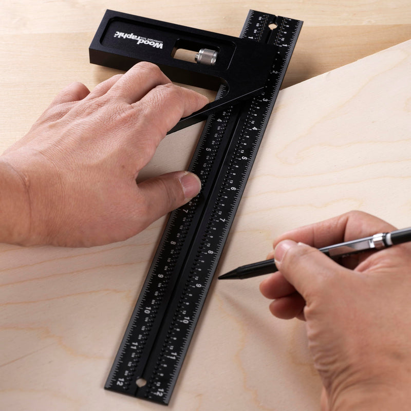200mm Combination Square – Metric CNC Marking and Layout Tool for Woodworkers, Joinery, Cabinet Setup, and Framing – Precision Aluminum Measuring Ruler 200mm
