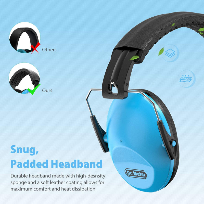 Dr.meter Kids Ear Muffs 2PACK, 27.4SNR Noise Cancelling Headphones for Kids Adults, Adjustable Hearing Protection Earmuffs for Noise Reduction Monster Truck, Concerts, Fireworks, Autism Green & Blue Green+blue