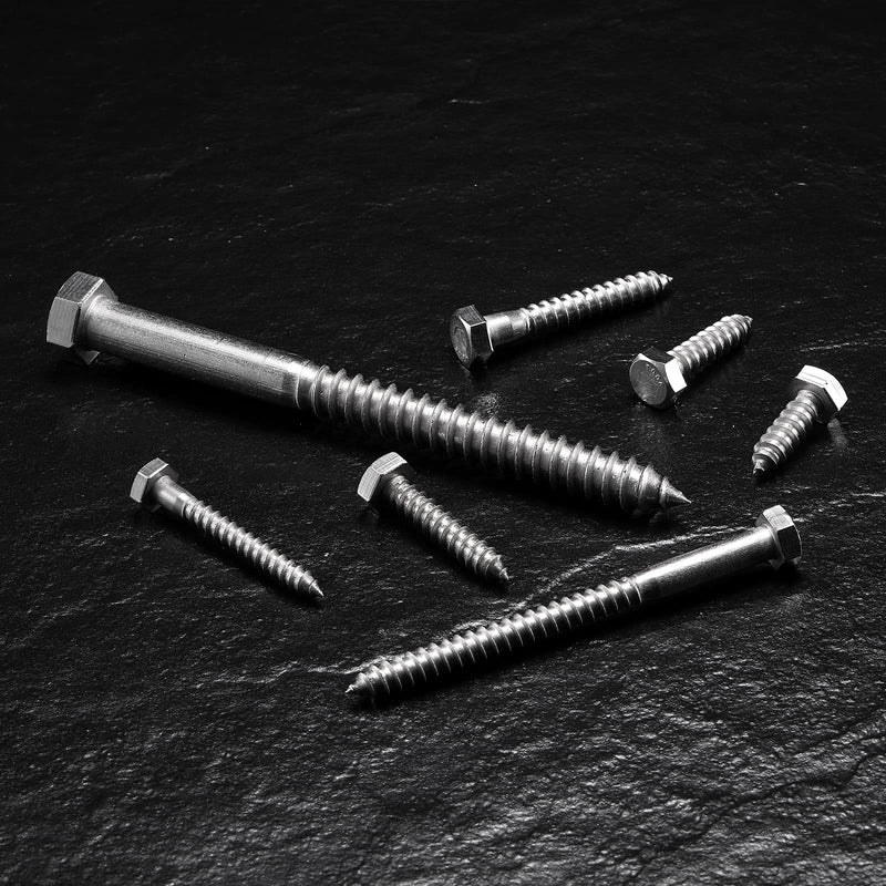 5/16" x 2" Hex Head Lag Screws Bolts 20Pcs 304 Stainless Steel 18-8, Partial Thread, Hexagon Head Wood Screws by SG TZH 20 5/16-18 x 2"