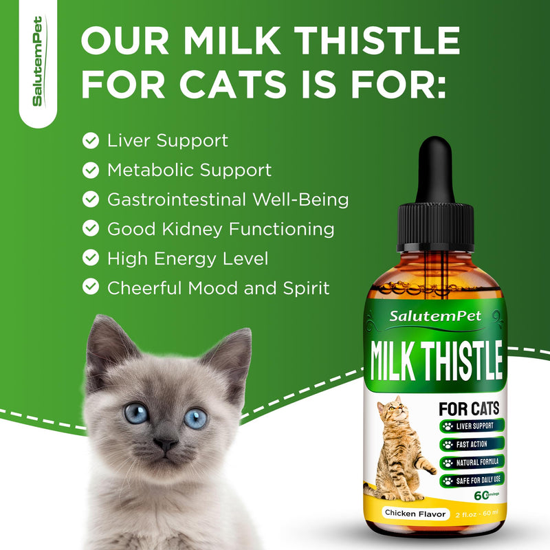 Milk Thistle for Cats | Cat UTI | Liver Support for Cats | Cat Milk Thistle | Feline UTI | Cat Cough | Milk Thistle Cats | Cat Urinary Tract | 2 Oz
