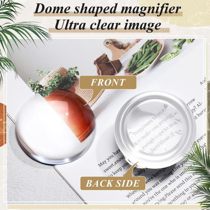 12 Pcs Crystal Dome Magnifier Paperweights Glass Paperweight Reading Magnifying Glass Clear Optical Half Ball Lens for Office Desk Home Gift (1.97 Inch) 1.97 Inch 12